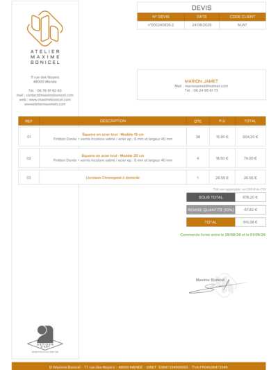 BON DE COMMANDE MARION JAMET